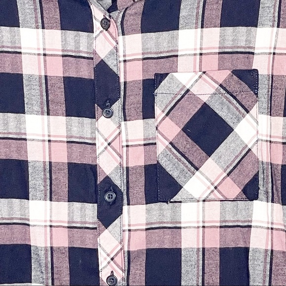 Orvis Black & Pink Plaid Flannel Shirt (M) - Picture 2 of 8